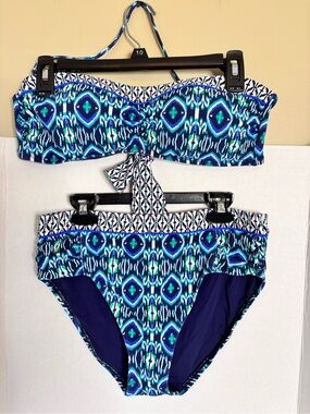 Tommy Bahama Navy Blue and White Swimwear with Branded Tag